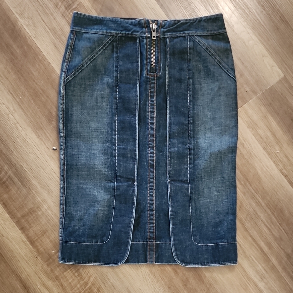 Armani Exchange Y2k Blue Denim Pencil Skirt
